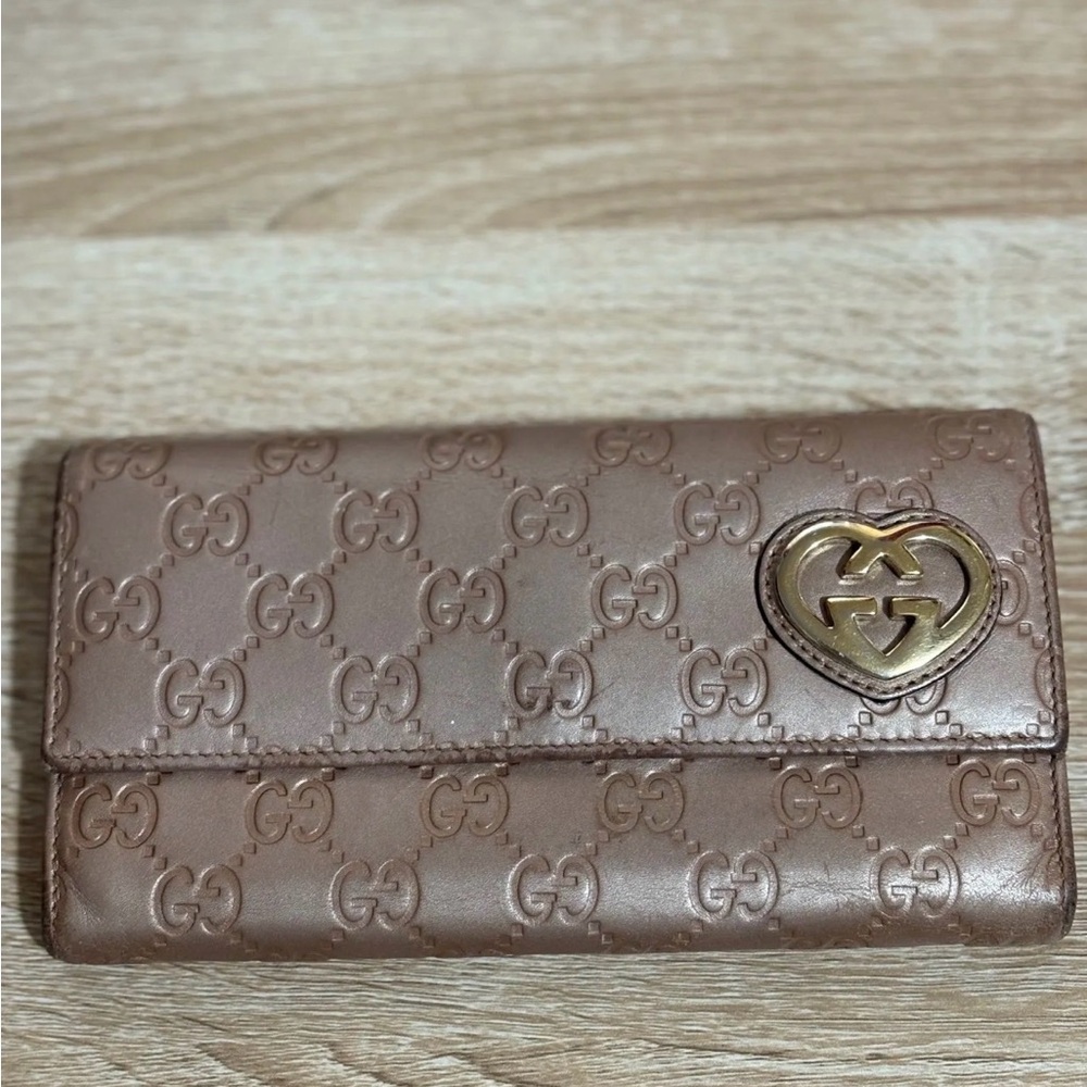 Authentic Gucci Guccissima - “Lovely Heart” Long Wallet